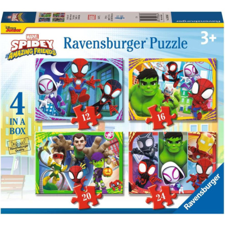 RAVENSBURGER Puzzle Spidey a jeho úžasní přátelé 4v1 (12, 16, 20, 24 dílků) 157974