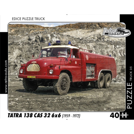 RETRO-AUTA Puzzle TRUCK č.35 Tatra 138 CAS 32 6x6 (1959 - 1972) 40 dílků 158558