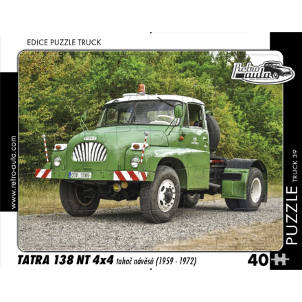 RETRO-AUTA Puzzle TRUCK č.39 Tatra 138 NT 4x4 tahač návěsů (1959 - 1972) 40 dílků 158563