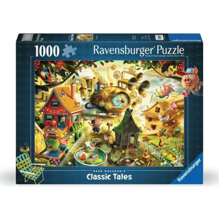 RAVENSBURGER Puzzle Pozor, prasátka! (Tři malá prasátka) 1000 dílků 158666