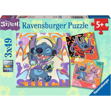 RAVENSBURGER Puzzle Disney: Stitch 3x49 dílků 159015