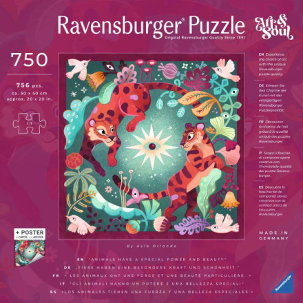 RAVENSBURGER Čtvercové puzzle Art & Soul: Zvířecí sny 750 dílků 159027