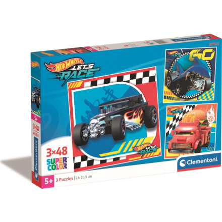 CLEMENTONI Puzzle Hot Wheels 3x48 dílků 159473