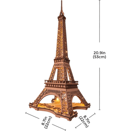 ROBOTIME Rolife Svítící 3D dřevěné puzzle Noc na Eiffelově věži 164 dílků 159777