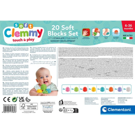 CLEMENTONI Soft Clemmy Sada 20 měkkých kostek 160384