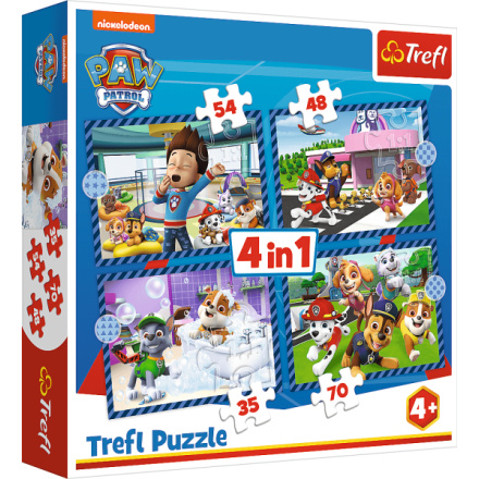 TREFL Puzzle Tlapková patrola: Psí záležitosti 4v1 (35,48,54,70 dílků) 160950