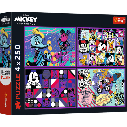 TREFL Puzzle Příhody Mickeyho Mouse a přátel 4x250 dílků 161605