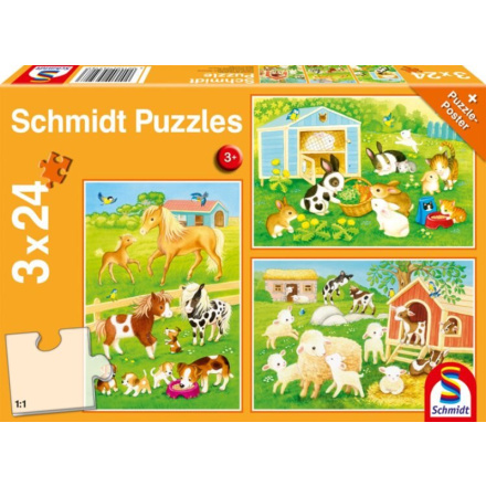 SCHMIDT Puzzle Přátelé ze statku 3x24 dílků 161911