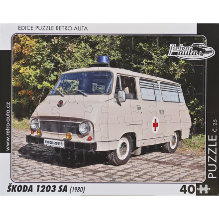 RETRO-AUTA Puzzle č.25 Škoda 1203 SA (1980) 40 dílků 162134