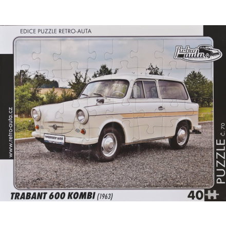 RETRO-AUTA Puzzle č.70 Trabant 600 Kombi (1963) 40 dílků 162151