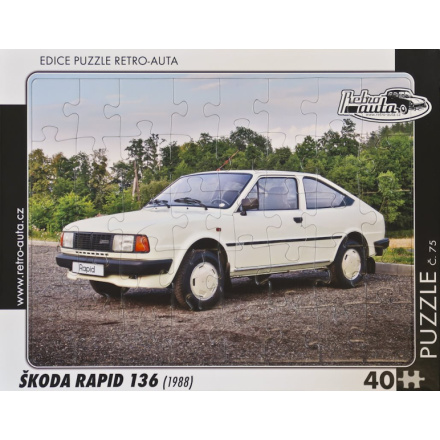 RETRO-AUTA Puzzle č.75 Škoda Rapid 136 (1988) 40 dílků 162153