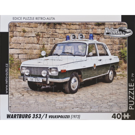 RETRO-AUTA Puzzle č.79 Wartburg 353,1 Volkspolizei (1973) 40 dílků 162155