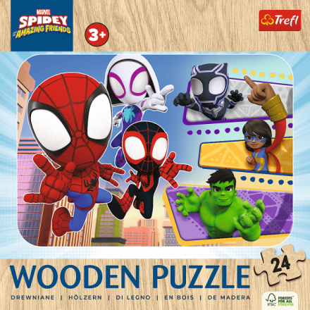 TREFL Dřevěné puzzle Spidey a jeho úžasní přátelé 24 dílků 162180