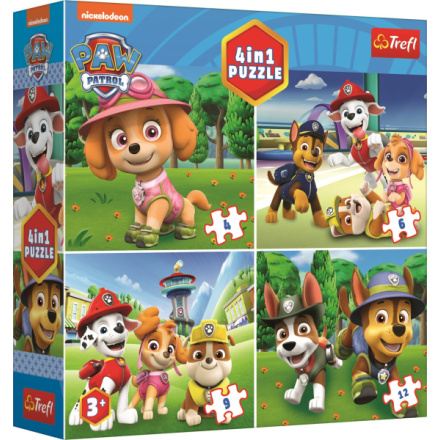 TREFL Puzzle Tlapková patrola 4v1 (4,6,9,12 dílků) 163088