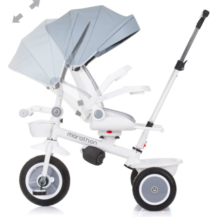 CHIPOLINO Tříkolka se stříškou Marathon 2v1 Ash Grey 163146