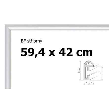 BFHM Plastový rám na puzzle 59,4x42cm A2 - stříbrný 6857
