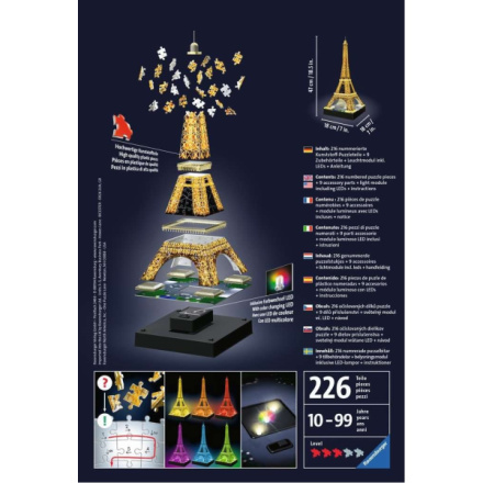 RAVENSBURGER Svítící 3D puzzle Noční edice Eiffelova věž 216 dílků 9399