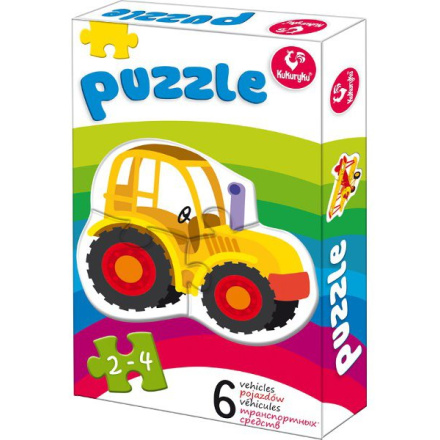 KUKURYKU Baby puzzle Dopravní prostředky 6v1 (2-4 dílky) 9737