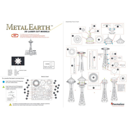 METAL EARTH 3D puzzle Space Needle v Seattlu 9819