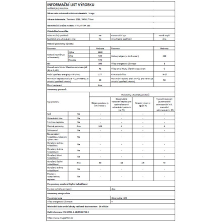 Chladnička komb. Finlux FXRA 260 B9260