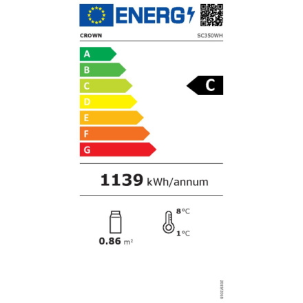 Chladnička vitrína Crown SC350WH E8350