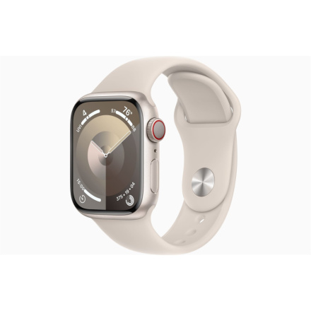Apple Watch S9 Cell/41mm/Starlight/Sport Band/Starlight/-S/M, MRHN3QC/A