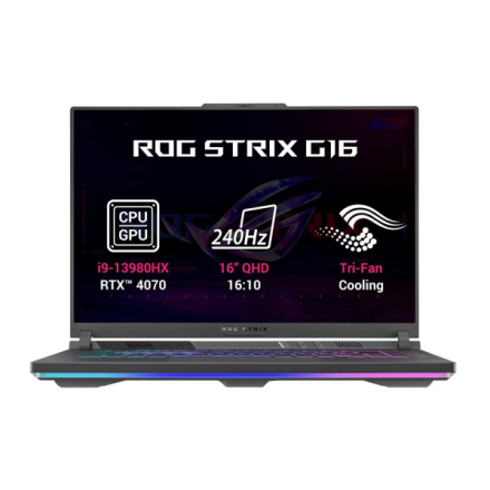 ASUS ROG Strix G16/G614JI/i9-13980HX/16"/2560x1600/32GB/1TB SSD/RTX 4070/W11H/Gray/2R, G614JI-N4089W