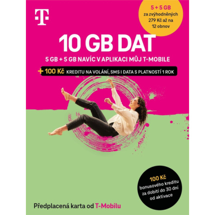 T-MOBILE CZECH REPUBLIC A.S. T-mobile Předplacená karta 10GB, 700656