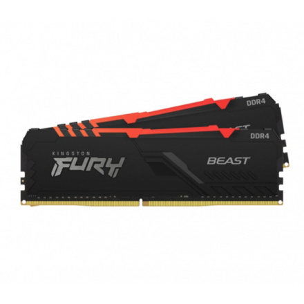 Kingston FURY Beast/DDR4/16GB/3733MHz/CL19/2x8GB/RGB/Black, KF437C19BB2AK2/16