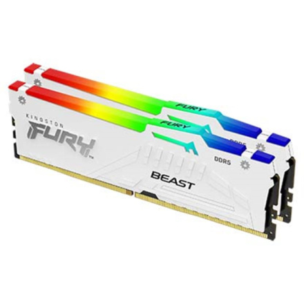 Kingston FURY Beast White/DDR5/64GB/5200MHz/CL40/2x32GB/RGB/White, KF552C40BWAK2-64