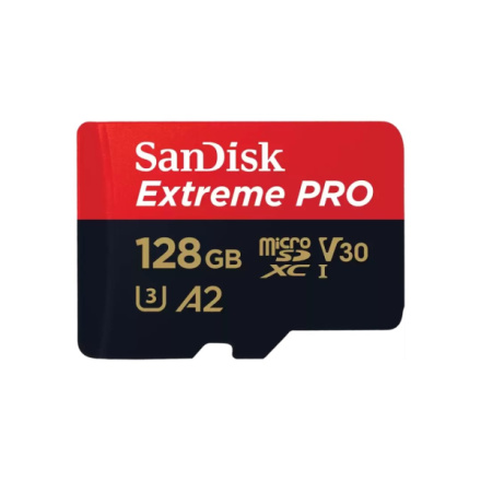 SanDisk Extreme PRO/micro SDXC/128GB/200MBps/UHS-I U3 / Class 10/+ Adaptér, SDSQXCD-128G-GN6MA