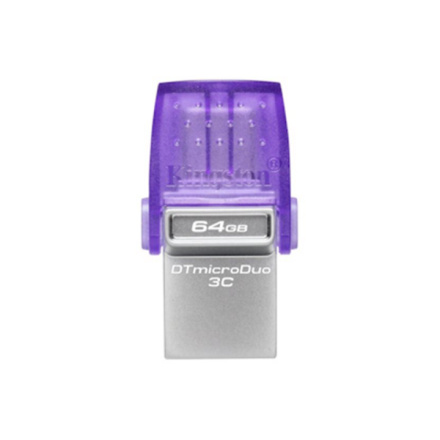 Kingston DataTraveler MicroDuo 3C/64GB/USB 3.2/USB-A + USB-C/Fialová, DTDUO3CG3/64GB