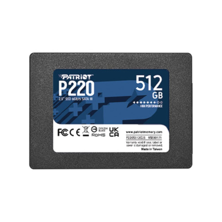 PATRIOT P220/512GB/SSD/2.5"/SATA/3R, P220S512G25