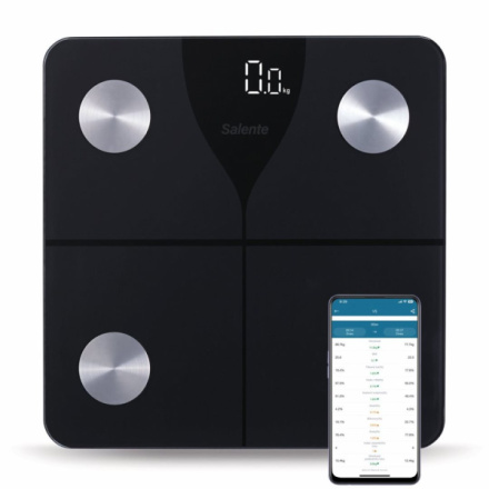Salente SlimFit, osobní diagnostická fitness váha, Bluetooth, černá, SLIMFIT-BK