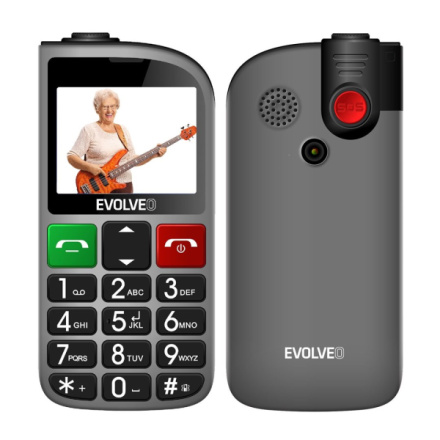 EVOLVEO EasyPhone FL, mobilní telefon pro seniory s nabíjecím stojánkem, černá, EP-801-FLB