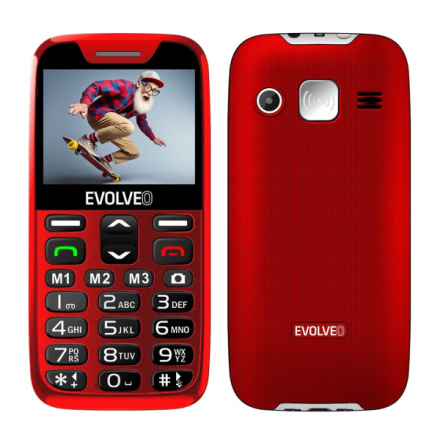 EVOLVEO EasyPhone XR, mobilní telefon pro seniory s nabíjecím stojánkem, červená, EP-601-XR-RD