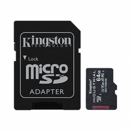 Kingston Industrial/micro SDXC/64GB/UHS-I U3 / Class 10/+ Adaptér, SDCIT2/64GB