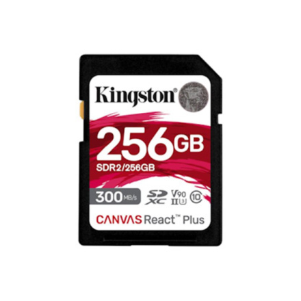 Kingston Canvas React Plus/SDHC/256GB/UHS-II U3 / Class 10, SDR2/256GB
