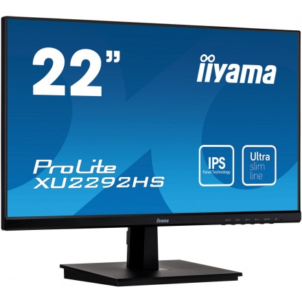 22" iiyama XU2292HS-B1: IPS, FullHD@75Hz, 250cd/m2, 4ms, VGA, HDMI, DP, černý, XU2292HS-B1