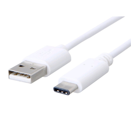 Kabel C-TECH USB 2.0 AM na Type-C kabel (AM/CM), 2m, bílý, CB-USB2C-20W