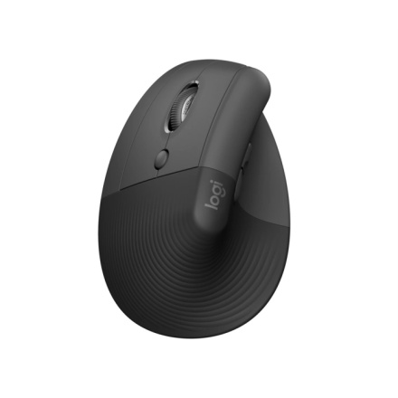 Logitech Lift/Vertikální/Optická/Pro leváky/4 000 DPI/USB+BT/Grafitová, 910-006474