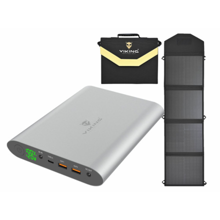 Set powerbanka Viking Smartech II a solární panel L60 40000mAh, SMART2L60GR