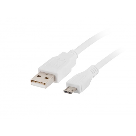 NATEC LANBERG Kabel USB 2.0 AM/Micro, 1m, bílý, CA-USBM-10CC-0010-W