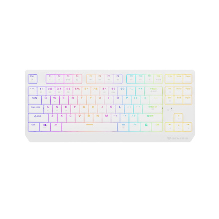 GENESIS herní klávesnice THOR 230/TKL/RGB/Outemu Red/Bezdrátová USB + Bluetooth/US layout/Bílá, NKG-2165