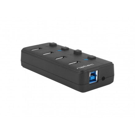 Natec Mantis 2 aktivní rozbočovač s funkcí nabíjení 4x USB 3.0 HUB, vypínač, napájecí adaptér, NHU-1557