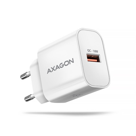 AXAGON ACU-QC18W, nabíječka do sítě 18W, 1x port USB-A, QC3.0/AFC/Apple, bílá, ACU-QC18W