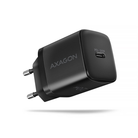 AXAGON ACU-PD20, nabíječka do sítě 20W, 1x port USB-C, PD3.0/PPS/QC4+/AFC/Apple, černá, ACU-PD20