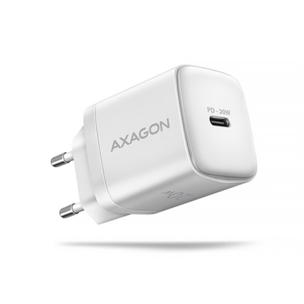 AXAGON ACU-PD20W, nabíječka do sítě 20W, 1x port USB-C, PD3.0/PPS/QC4+/AFC/Apple, bílá, ACU-PD20W