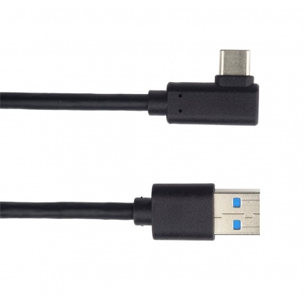 PremiumCord Kabel USB typ C/M zahnutý konektor 90° - USB 3.0 A/M, 2m, ku31cz2bk