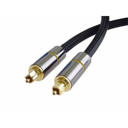 PremiumCord Optický audio kabel Toslink, OD:7mm, Gold-metal design + Nylon 2m, kjtos7-2